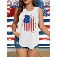 thumbnail image 5 of XCHQRTI Women's Plus 4th of July Tank Tops Graphic American Flag Sleeveless Shirts, 5 of 7