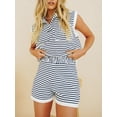 thumbnail image 5 of Raccmtaty Women’s Two Piece Summer Outfits Sleeveless Striped Knit Tank Tops and Shorts Set Loungewear, 5 of 8