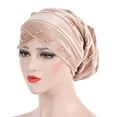 thumbnail image 3 of EnJoCho Women's Headwraps Women's Eid Al Fitr Folding Pile Hat Pearl Headband Hat Headband Non Slip Turban, 3 of 3