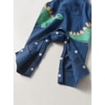 thumbnail image 7 of Infant Baby Boy Clothes Dinosaur Long Sleeve Romper + Animal Style Suspender Pants Outfit Set Blue 0-3 Months, 7 of 7