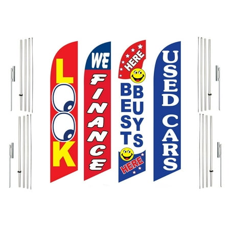 4 Swooper Flags With 4 Pole Kits Look We Finance Best Buys Here Used Cars