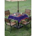 thumbnail image 4 of Outdoor Tablecloths with Umbrella Hole & Zipper, Independence Day 54x54 Inch Square Tablecloths, US Flag Spring Flowers Vintage Blue Stars Waterproof Table Cloth, Patio/Pool/Picnic Table Covers, 4 of 8