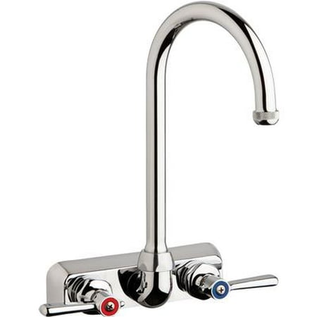 Chicago Faucets W4W-GN2AE1-369ABCP Hot and Cold Water Workboard Sink Faucet