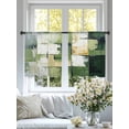 thumbnail image 4 of Abstract Oil Painting Sheer Curtains for Living Room Bedroom, Light-filtering Sheer Curtain, Geometric Green Beige Graffiti Light-Rod Pocket Voile Window Treatment Drapes, 52’’Wx45’’L, 2 Panels Set, 4 of 7