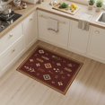 thumbnail image 2 of ODIKA 3'x5' Washable Throw Rug Rich Burgundy Geometric Design Intricate Motifs with Bold for Entryway, Kitchen, Mudroom, Stain Resistant, Low Profile, Non-Slip, 2 of 7
