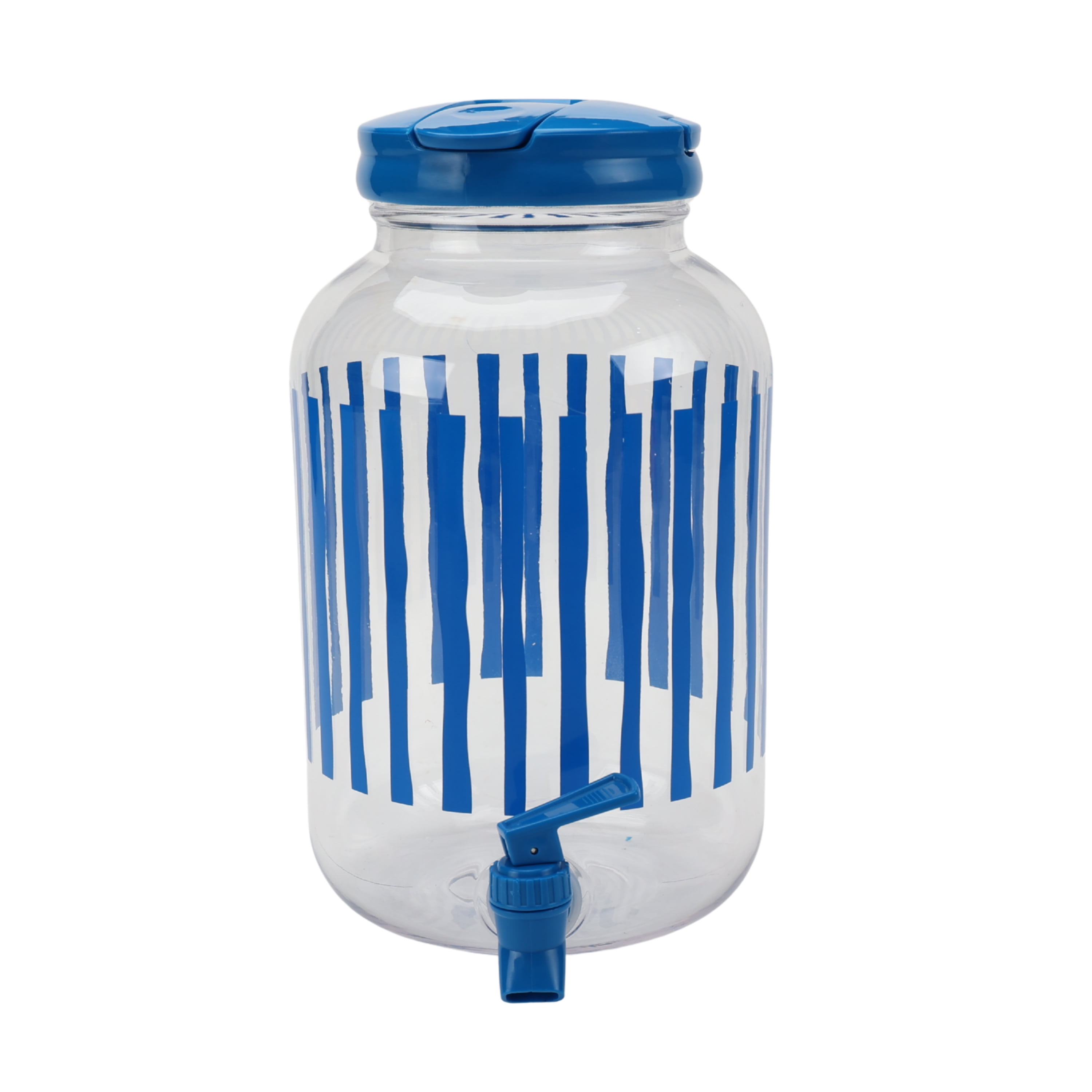 Mainstays 1.2-Gallon Acrylic Grid Beverage Dispenser, Blue