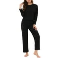 thumbnail image 1 of INSPIRAR CHIC Pijamas de Mujer Ropa de Dormir Suave Cuello Redondo Conjunto de Noche Casual XS Negro, 1 of 4