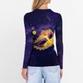 thumbnail image 7 of Womens Mardi Gras Shirts Mask Print Carnival Long Sleeve Graphic Tee Sparkly V Neck Novelty T Shirts Dark Purple M, 7 of 7