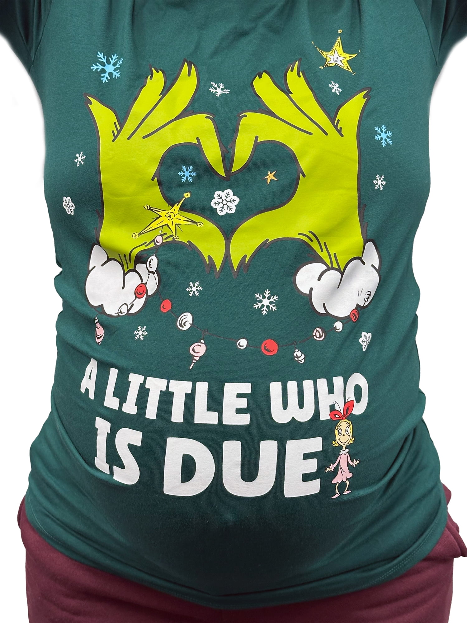 The Grinch, Women's Maternity Graphic T-Shirt, A Little Who Is Due, Sizes XS-XXL