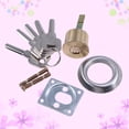 thumbnail image 4 of Cerradura de cilindro de repuesto de seguridad para puerta de garaje de latón macizo con placa de montaje de anillo embellecedor, tornillos y llaves (estilo aleatorio), 4 of 7