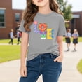 thumbnail image 6 of Piuwrlz Girl Graphic Shirts Tops Girls Short T-Shirts Sleeve Cotton Pullover Gray Size 5 Years, 6 of 10