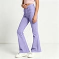 thumbnail image 5 of QIUOMBBP Girls School Uniform Pants Button Front Flared Leg Dress Pant Preppy First Day Of School Outfits Purple, 5 of 8