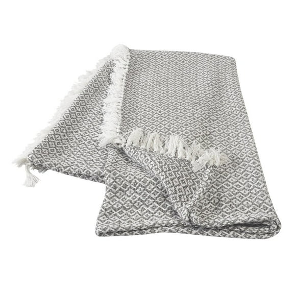 Woven Paths Diamond Organic Cotton Reversible Throw Blanket