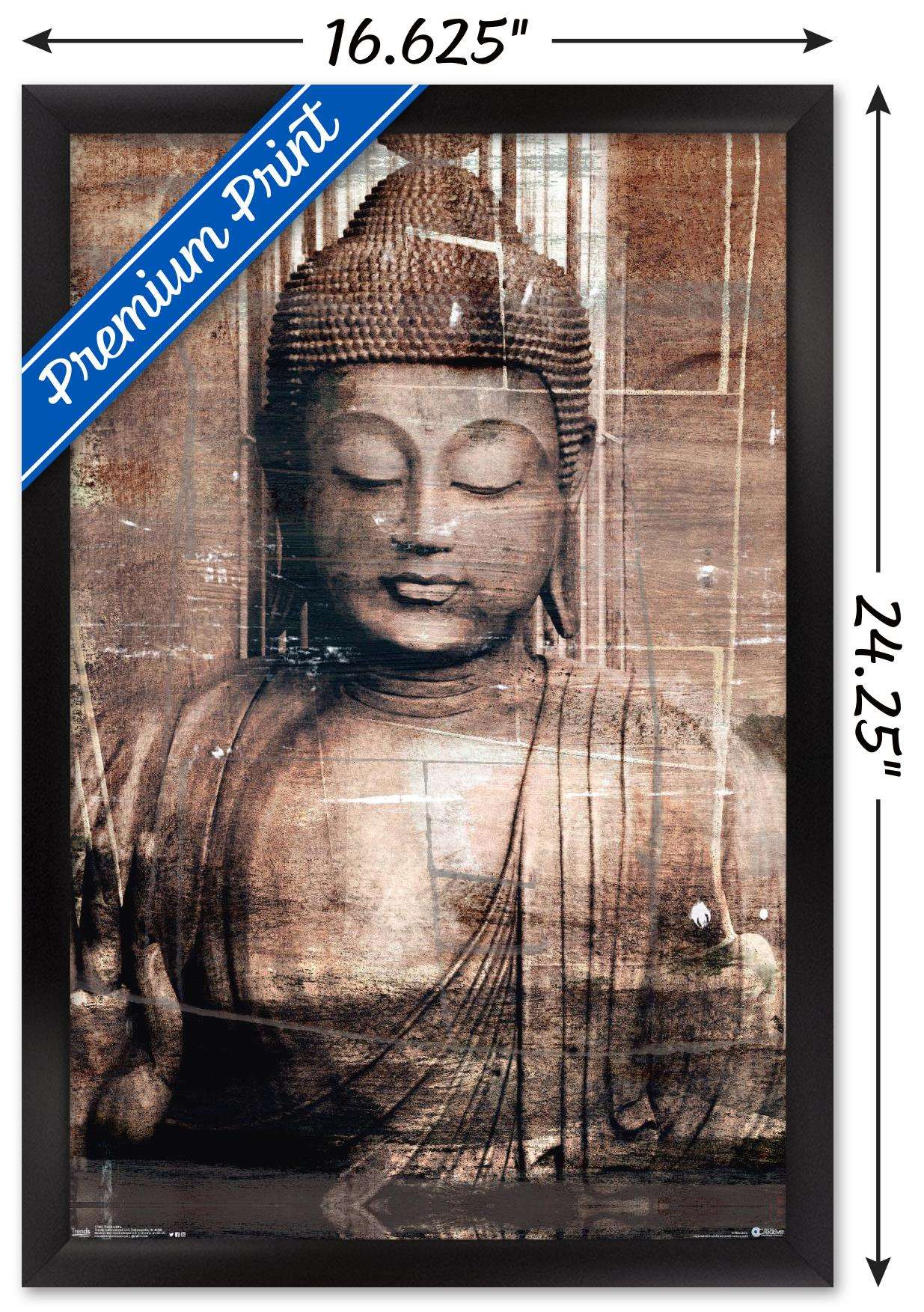 Thai Buddha Wall Poster, 14.725" x 22.375", Framed