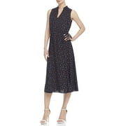 Anne Klein ANNE BLACK COMBO Women's Sleeveless Drawstring Midi Dress, US L