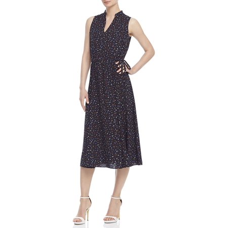 Anne Klein ANNE BLACK COMBO Women's Sleeveless Drawstring Midi Dress, US L