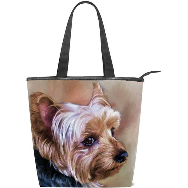 Yorkie Purses and Handbags Dog Tote Bag for Women Dogs Print Purse