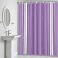 thumbnail image 5 of Farmhouse Purple Shower Curtain for Bathroom Decor, White Stripe Waterproof Fabric Shower Curtain, 72"x72" Set with 12 Hooks, 5 of 9