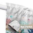 thumbnail image 4 of Swag Valance Curtains for Windows, Summer Starfish Light Filtering Kitchen Curtains, Blue Coral Beach Couch Coastal Grey Plaid Window Treatment Valances for Living Room, 28x36 - 2 PCS, 4 of 9