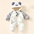 thumbnail image 2 of Winter Padded Snowsuit foe Boys Girls Cute Koala Ear Hooded Jumpsuit Long Raglan Sleeve Quilted Warm Outfits, 2 of 6