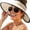 Beige With Black, variant on Sun Hats for Women Wide Brim Straw Visor Hat Packable Foldable Beach Hat Ponytail Open Top UV Protection Summer Travel Beach Hats for Women Essentials