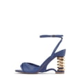 thumbnail image 1 of Jeffrey Campbell Sprung Blue Gold Spring Heel HIgh Heel Ankle Strap Sandals (7.5, BLUE GOLD), 1 of 4