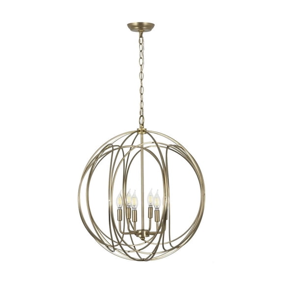Brass Collection 6 Light Chandelier