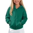 thumbnail image 6 of Children Jackets Girls Dqueduo Children's Winter Solid Color Full Zip Hooded Fleece Lined Sweatshirt Coat Jacket, 6 of 10