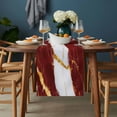 thumbnail image 2 of Red Marble Table Runner - 70 Inch Long, Kitchen Dining Table Runner Dresser Scarves, Luxury Gold White Abstract Cracks Artwork Farmhouse Decor for Coffee Tables Wedding Party Banquet, 2 of 8
