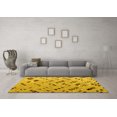 thumbnail image 3 of Ahgly Company Machine Washable Indoor Round Abstract Yellow Modern Area Rugs, 5' Round, 3 of 4