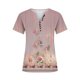 thumbnail image 4 of ICHUANYI Clearance Womens Summer Tops V Neck T Shirts Printed Tops Button Loose Casual Tshirts(Purple, M) ICHUANYI WER2023080915062, 4 of 5