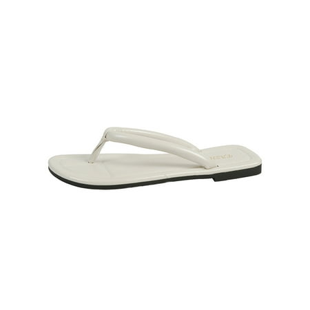 

Lumento Womens Flat Sandals Summer Flip Flops Backless Thong Sandal Anti Skid Slides Indoor/Outdoor Slip On Beach Shoes Beige 6.5