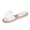 White, variant on Slide Sandals for Women Flat Slip On Open Toe Cute Ruched Scrunchie Bowknot Decor Casual Summer Beach Vacation Indoor Outdoor Comfortable Shoes