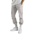 thumbnail image 2 of Baggy Cargo Pants Men Drawstring Athletic Work Joggers with Multi Pockets Loose Fit Casusal Outdoor Hiking Pants Beige L, 2 of 4