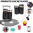 thumbnail image 4 of Luggage Travel Cup Holder, Lightweight Coffee Cup Organizer, Travel Portable Storage Bag for Flying & Travelers (Gray), 4 of 5