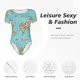 thumbnail image 4 of Balery World Travel Line Icons Map Body de cuello redondo de manga corta para mujer Tops de manga corta Tops básicos-Large, 4 of 7