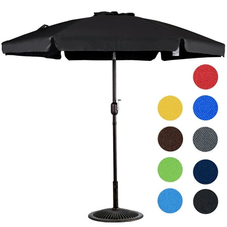 Outdoor Table Umbrellas Sundale Outdoor 7.5 Feet Aluminum Beach Drape Umbrella with Crank and Push Button Tilt, 6 Fiberglass Ribs ()