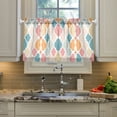 thumbnail image 2 of Yayeee Kitchen Curtains Tier Pair Light Filtering 27"x24" Rod Pocket Short Cafe Window Panel, Pink Abstract Pattern, 2 of 7