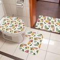 thumbnail image 5 of Summer Tropical Plants Bathroom Rugs Set Watercolor Watermelon Lemon Non Slip Absorbent Soft Bath Mats 3 Piece Set with Bathroom Rug, U-Shaped Floor Mat, Toilet Seat Cover Small Size, 5 of 9