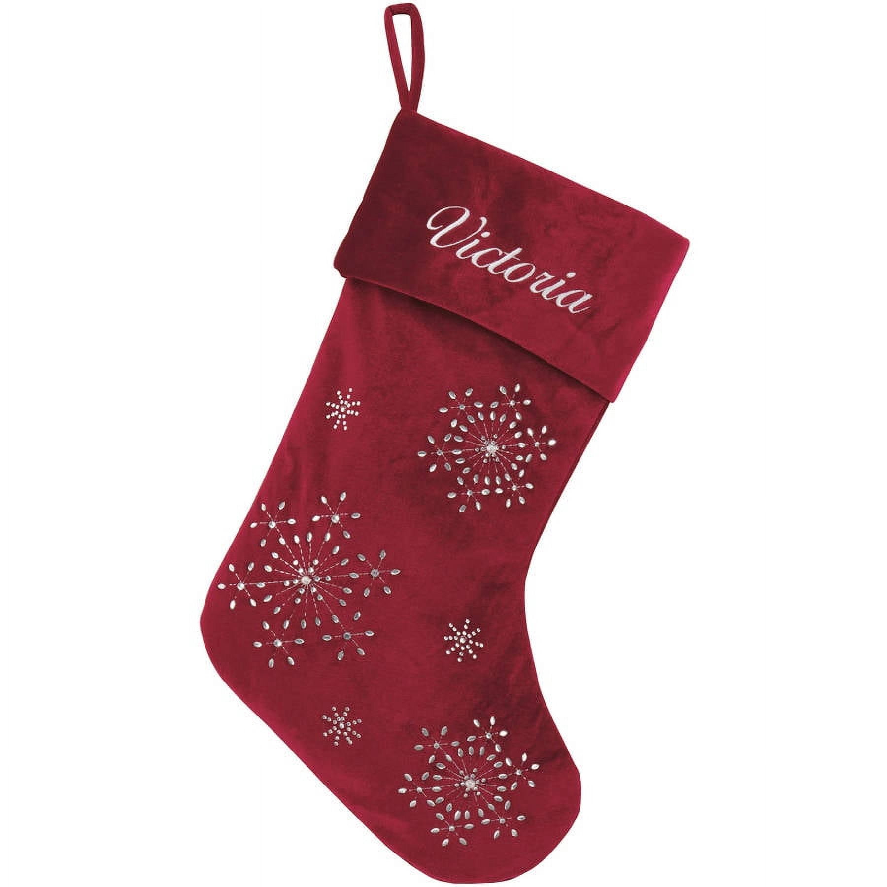 Personalized Velvet Christmas Stocking Available In Multiple Colors