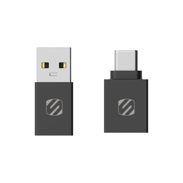 Scosche CAAKIT-RP Strikeline USB Adapter Kit – USB-C to USB-A   USB-A to USB-C Converter 2-Pack, Blk