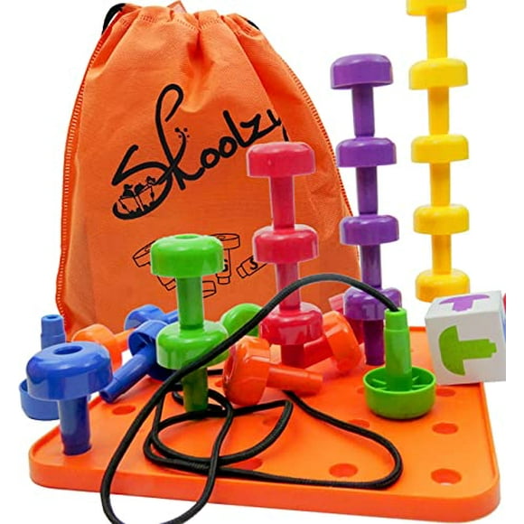 Skoolzy Plastic Peg Board Toddler Toys - Montessori Toys for 2 Year Old Girls & Boys Gifts - Stacking Sensory Toys for Toddlers, Fine Motor Color Matching Pegs for Sorting Counting Learning Toy Ebook