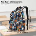 thumbnail image 6 of Uorisanigo Ball Print Backpack Set for Boys and Girls Large Capacity Primary School Shoulder Bag with Insulated Lunch Pouch Pencil Case and Water Bottle Bag, 6 of 7