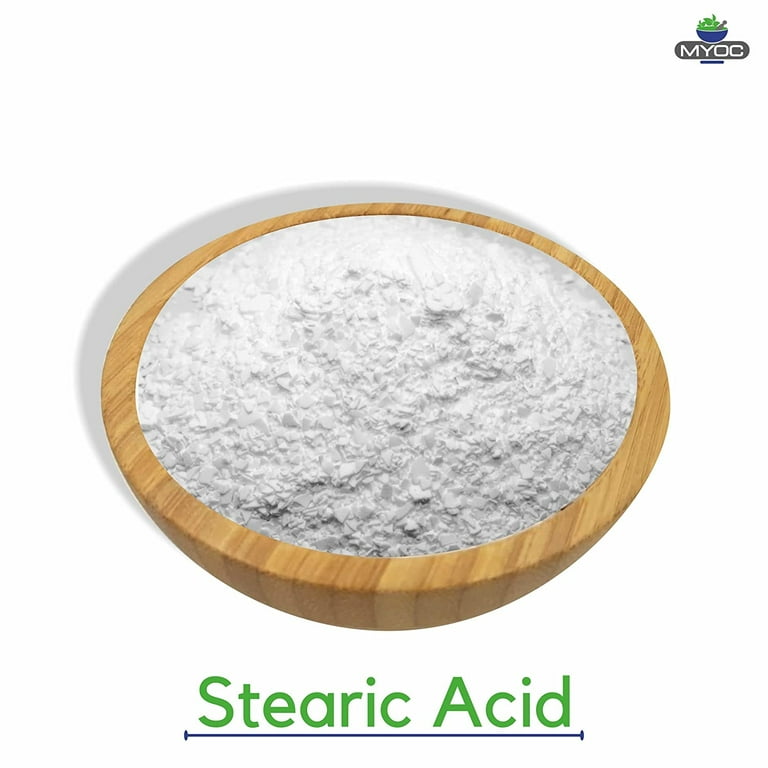 Myoc White Stearic Acid Powder (110g)Cosmetic Grade Soap, Cream,  Preservative, Smoother & Thickener