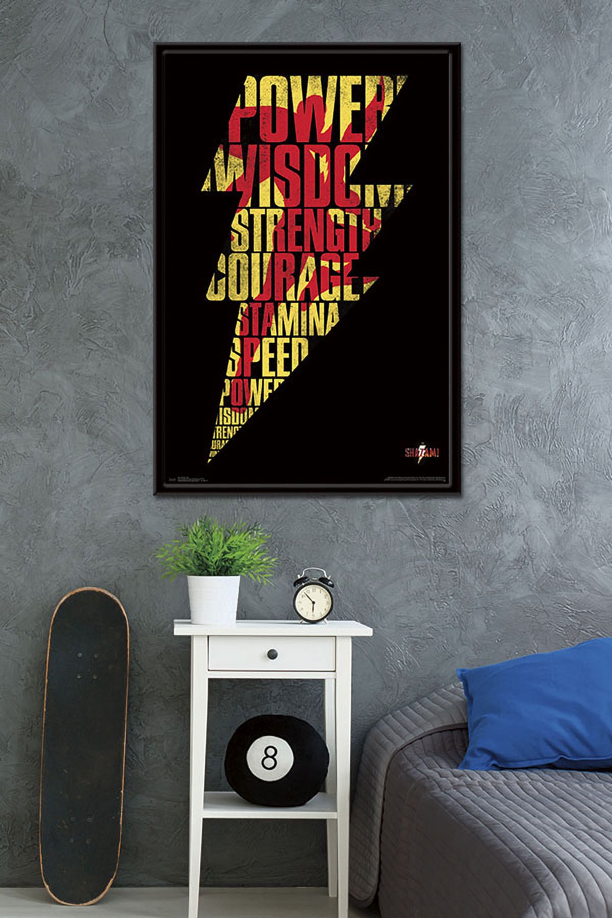 DC Comics Movie - Shazam - Bolt Wall Poster, 22.375" x 34", Framed