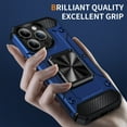 thumbnail image 2 of JTCASES for iPhone 15 Pro Max Armor Case, Built-in Rotatable Kickstand Anti-slip Bumper Heavy Duty Protective Hybird Shockproof Anti-fall Shell Car Mount, Blue, 2 of 8