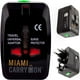 thumbnail image 1 of Adaptador de viaje Miami CarryOn Plastic con 2 puertos USB negro, 1 of 6