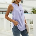 thumbnail image 4 of TAGOLD Womens Summer Tops,Women Casual Solid Lace Sleeveless Vest Splicing V-Neck T-Shirts Tops Purple 12, 4 of 6