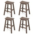 thumbnail image 1 of Gymax 29'' Patio Bar Stool Set of 4 w/ Curved Seat & Footrests for Backyard Outdoor Brown, 1 of 8
