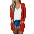 thumbnail image 2 of Patlollav Womens Long Sleeve Tops Solid Color Casual Blouse with Pocket Cardigan on Ladies, 2 of 7